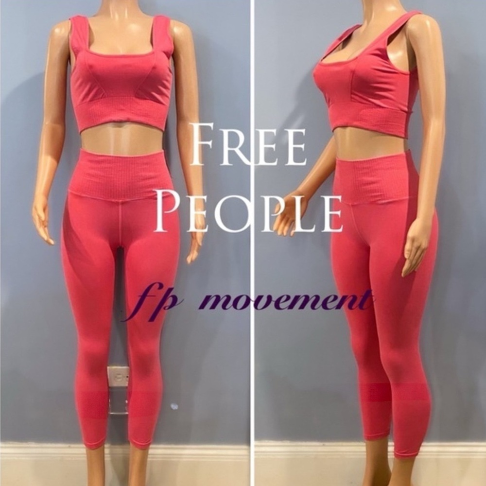 NEW Free People Good Karma Leggings & bra SET $126 M/L